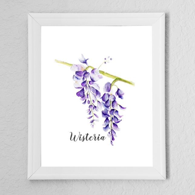 Poster Watercolor Wisteria Botanical (Criador carregado)