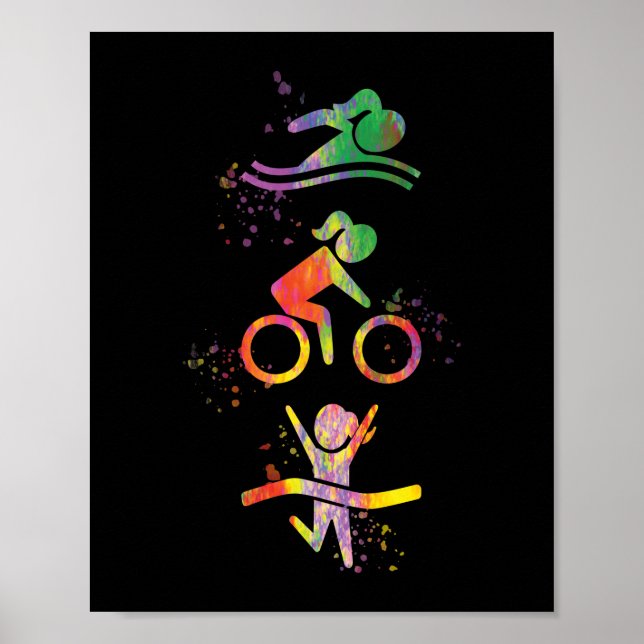 Poster Watercolor Womens Triathlon (Frente)