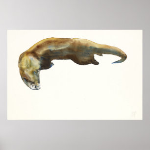 Poster Watercolour Dourado no papel