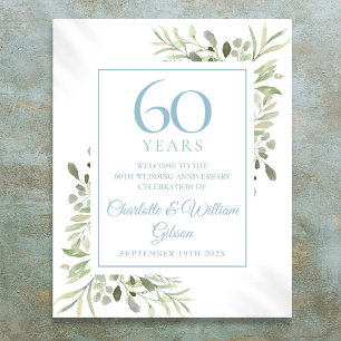 Poster Watercolour Greenery 60th Anniversary Welcome
