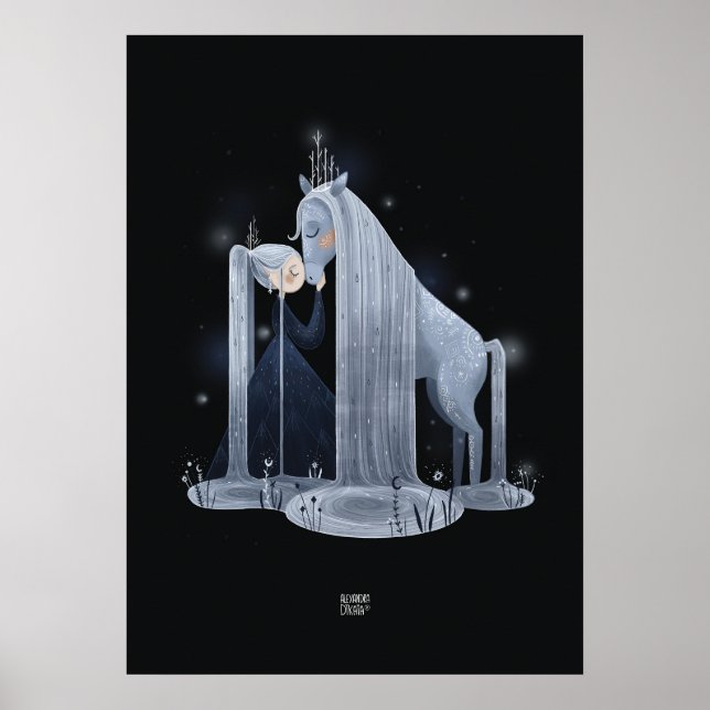 Poster WATERFALL HORSE por Alexandra Dikaia (Frente)