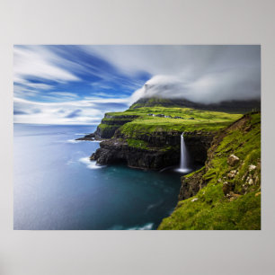 Poster Waterfalls   Faroe Islands, Denmark