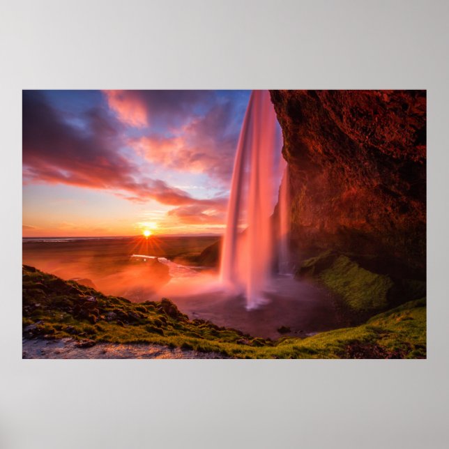 Poster Waterfalls | Seljalandsfoss Waterfall (Frente)