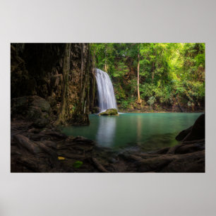 Poster Waterfalls   Spring Rainforest Waterfall Thailand