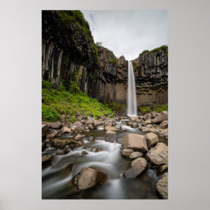 Poster Waterfalls Svartifoss Waterfall, South Iceland
