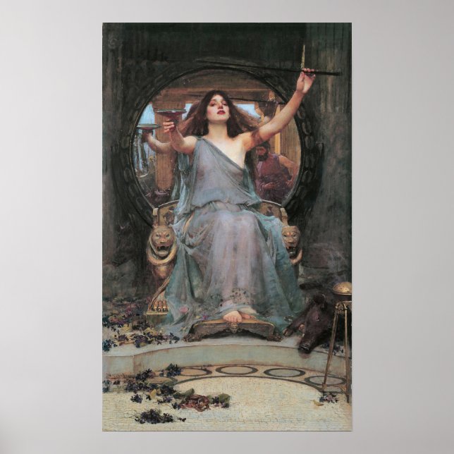 Poster Waterhouse - Circe Oferecendo A Taça Ao Odysseus (Frente)
