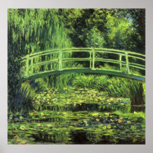 Poster Waterlilies branco por Claude Monet, arte do