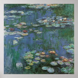Poster Waterlilies by Claude Monet, Vintage Flowers