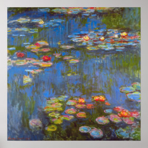 Póster Waterlilies por Claude Monet, arte da natureza do