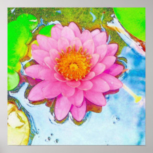 Póster Waterlily cor-de-rosa