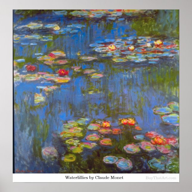 Póster Waterllies por Claude Monet (Frente)