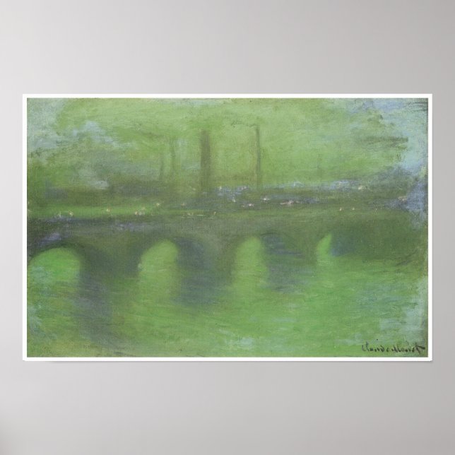 Poster Waterloo Bridge, Londres, em Dusk, c. 1904 (Frente)
