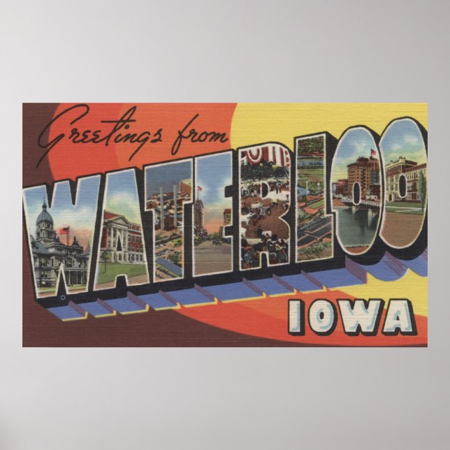 Póster Waterloo, Iowa - Cenas com Letras Grandes (Frente)