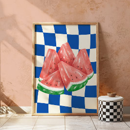 Poster Watermeline Retro Art Kitchen Fruta Wall