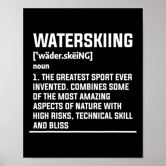 Poster Waterskiing Definition Water Skier Skiing  (Frente)