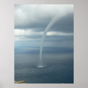 Poster Waterspout do furacão sobre a água