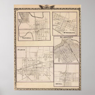 Póster Watseka, Paris, Mt Sterling, Beardstown e Arcola