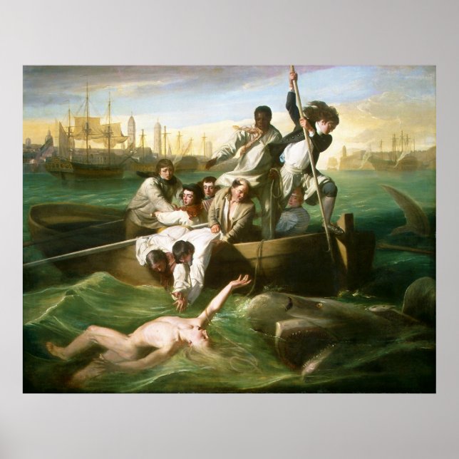 Póster Watson e o tubarão de John Singleton Copley (Frente)