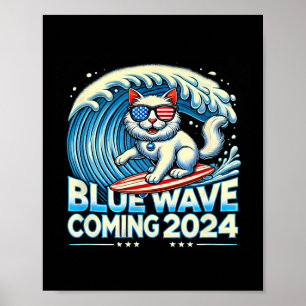 Poster Wave Breing 2024 Cat Owners Kamala Harris 2024 Des