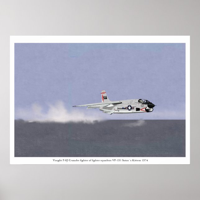 Póster Wave Busting em um cruzador F-8J de 1974 (Frente)