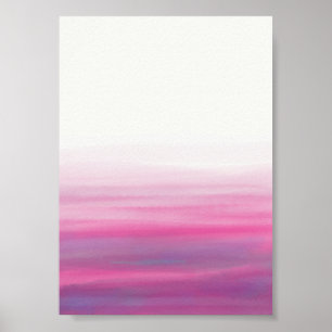 Poster Waves Watercolor Púrpura Rosa