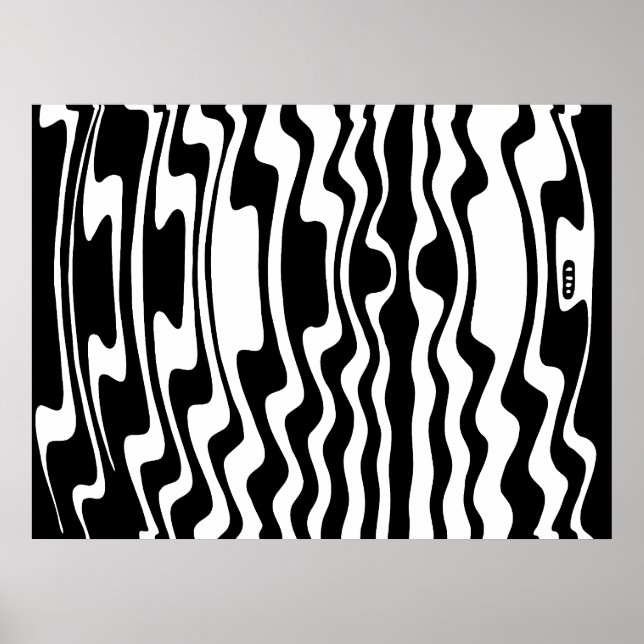 Poster Wavey Stripey Abstrato (Frente)