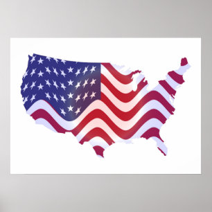 PÓSTER WAVY AMERICAN FLAG
