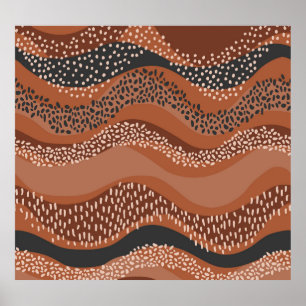 Poster Wavy Natural Geo: Minimalista Sem Olho.