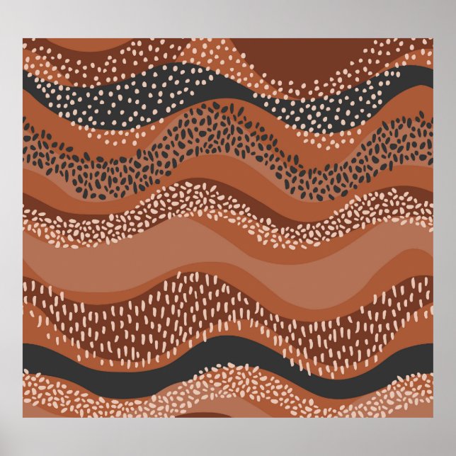 Poster Wavy Natural Geo: Minimalista Sem Olho. (Frente)
