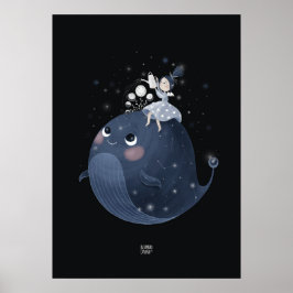 Poster WAXING MOON WHALE por Alexandra Dikaia