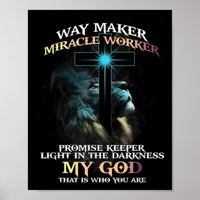 Poster Way Maker Miracle Worker Promise Keeper Light In D (Frente)