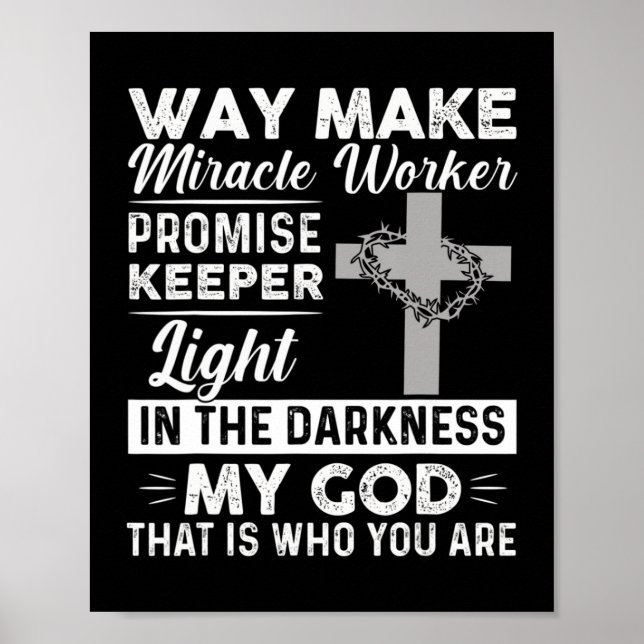 Poster Waymaker Miracle Worker Promise Keeper Jesus (Frente)