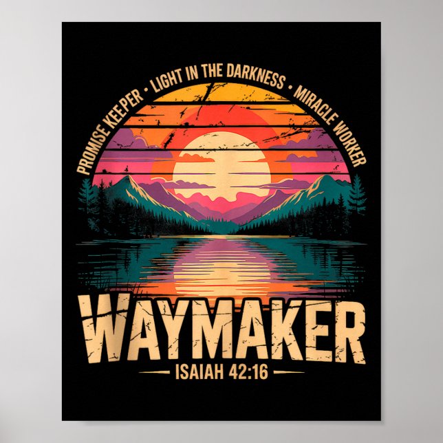 Poster Waymaker Promise Keeper Miracle Worker God Christi (Frente)