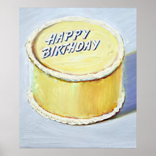 Poster wayne thiebaud - bolo de aniversário feliz 1975
