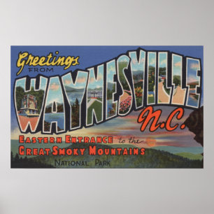 Póster Waynesville, North Carolina - grande cena da letra