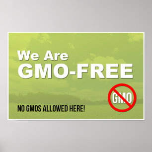 Póster We Are GMO-Free window sign