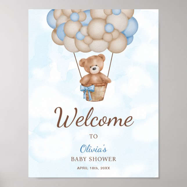 Poster We Can Bearly Wait Baby Shower Welcome Sign (Frente)