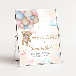 Poster We Can Bearly Wait Gender Reveal Welcome Sign