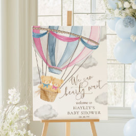 Poster We Can Bearly Wait Twins Baby Shower