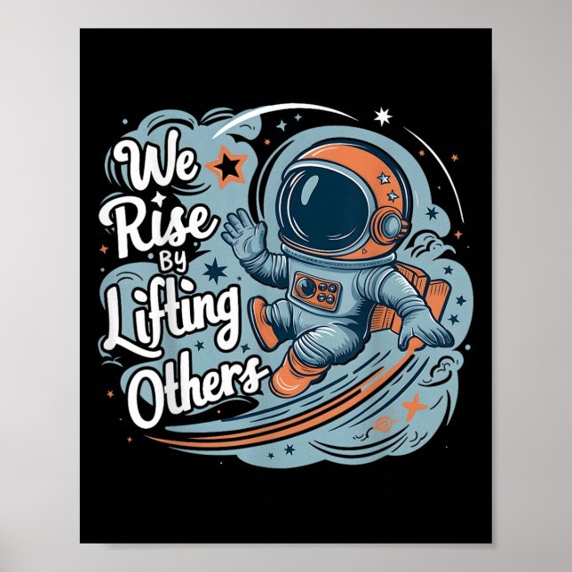 Poster We Rise By Lifting Others Motivational Quote Women (Frente)