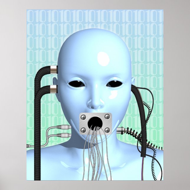 Poster Web Head Modern Techno Industrial Surreal Art (Frente)