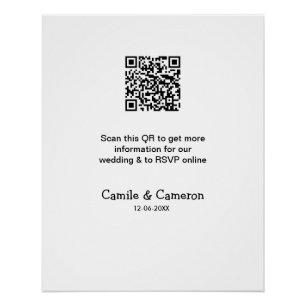 Póster WEBSITE QR WEDDING adicionar data do nome fotônico