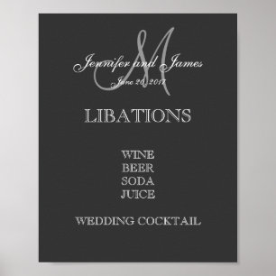 Póster Wedding Bar Menu
