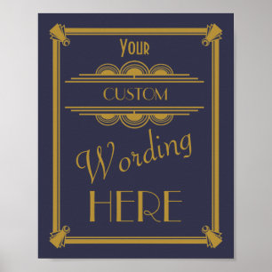 Póster Wedding do art deco ou sinal do partido fazem seus