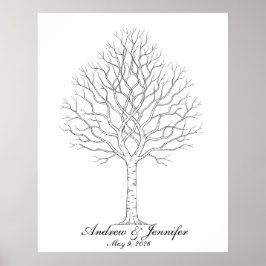 Poster Wedding Fingerprint Tree Guest Book Alternative