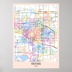 Poster Weifang China City Map
