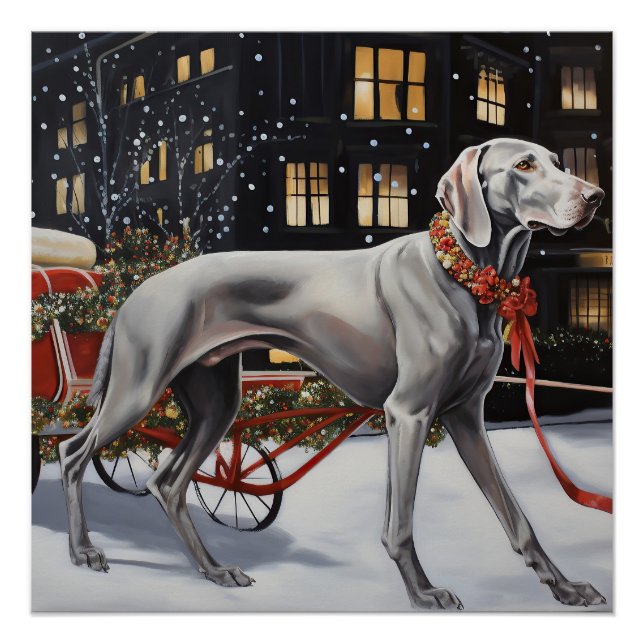 Póster Weimaraner Christmas Fesason Season (Frente)