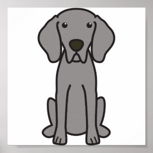 Póster Weimaraner Dog Cartoon