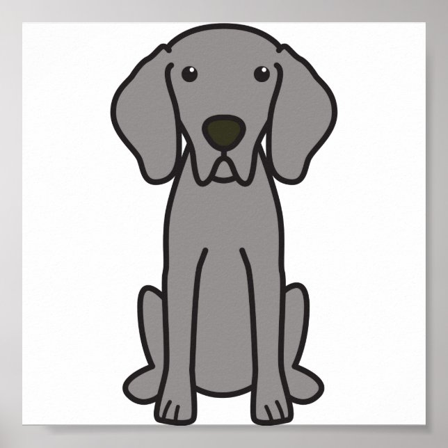 Póster Weimaraner Dog Cartoon (Frente)