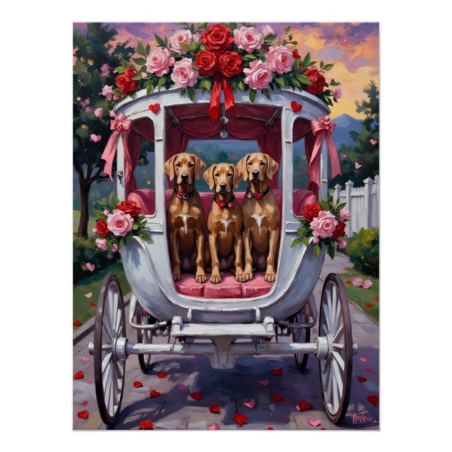 Póster Weimaraner Dog Valentine's Day  (Frente)